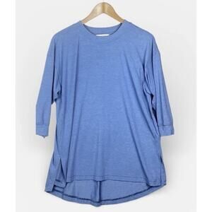 Athleta Tranquility Top Women’s Sz S Blue Hi Low Hem Oversized Activewear Yoga